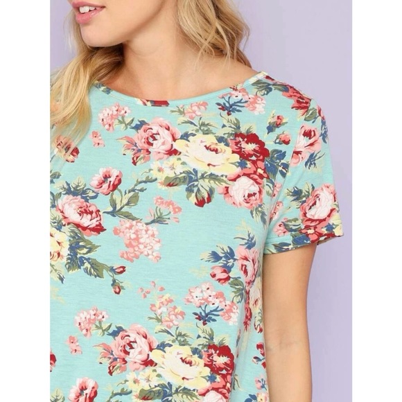 Flower Print Box Pocket Dress - Picture 5 of 8